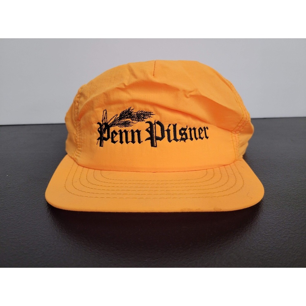 Penn Pilsner Hat Cap Mens Snap Back Orange Beer Alcohol Brewery Pittsburgh USA